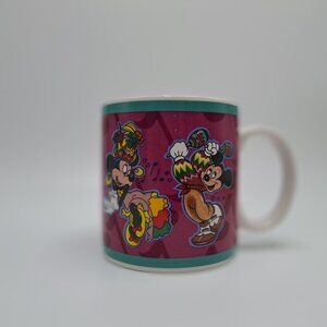 Disney Applause Mickey Minnie Musical Notes Ceramic Mug Vintage